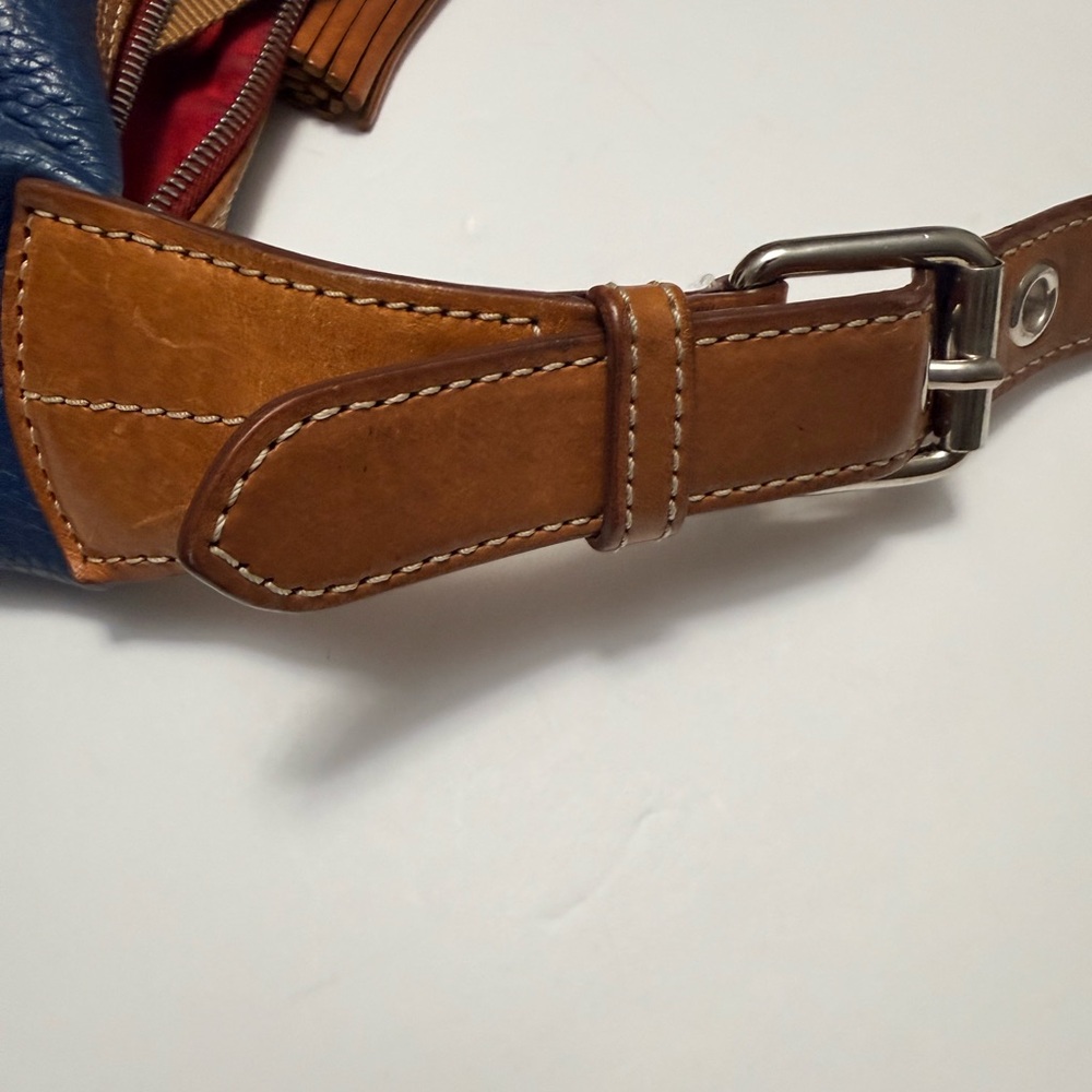 Dooney & Bourke Cobalt Royal Blue Pebbled Leather Slouchy Hobo Bag - Picture 4 of 15